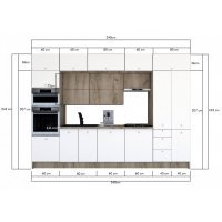 Bucatarie ZONE B COMBI 340 FRONT PAL K002 / decor 8100